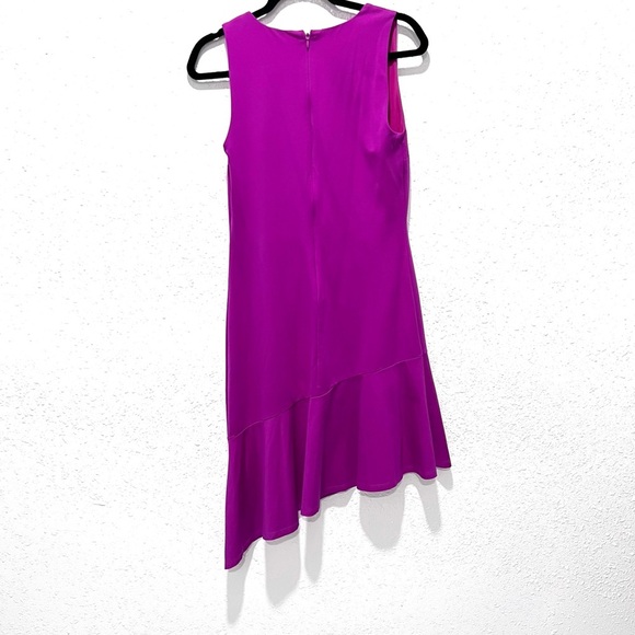 Bar III Pink Asymmetrical Sheath Dress V-Neck Cocktail Medium - Picture 6 of 8